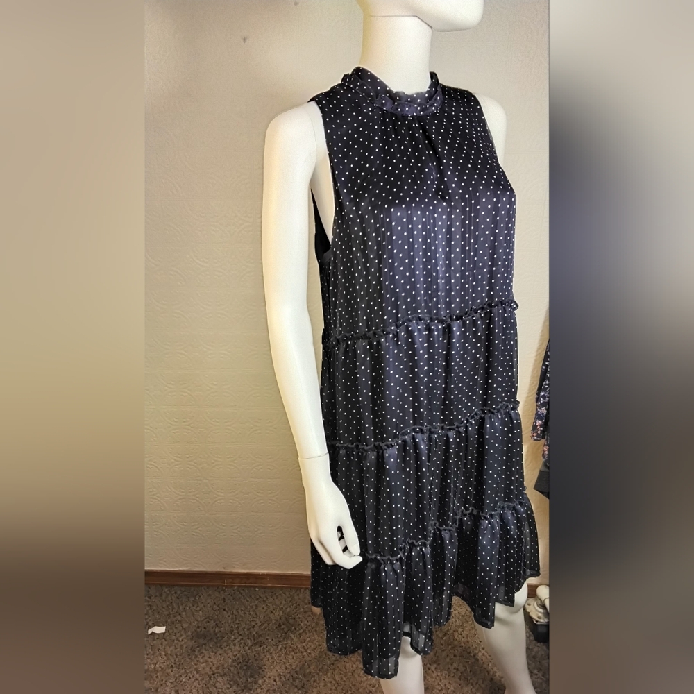 Sara Michelle Black and White Polka Dot Midi Dress